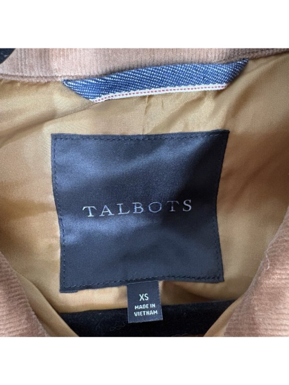 Talbots Women XS Mustard Yellow Corduroy Collar Quilted Barn Jacket NWOT - Picture 7 of 10